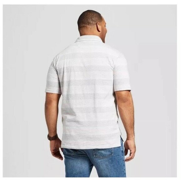 Mens 3X Big Tall Gray Striped Polo Shirt - Picture 2 of 3